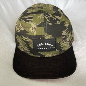 T&C Surf Hawaii Camouflage Hawaiian Flag Snap Back Hat